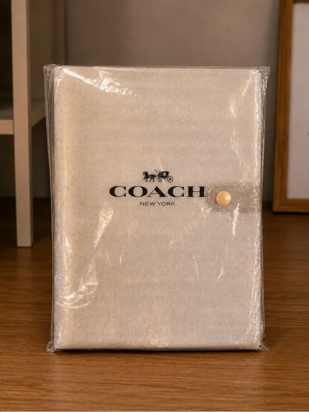 Coach Signature Canvas Notebook Journal Khaki Leather Snap NWT
